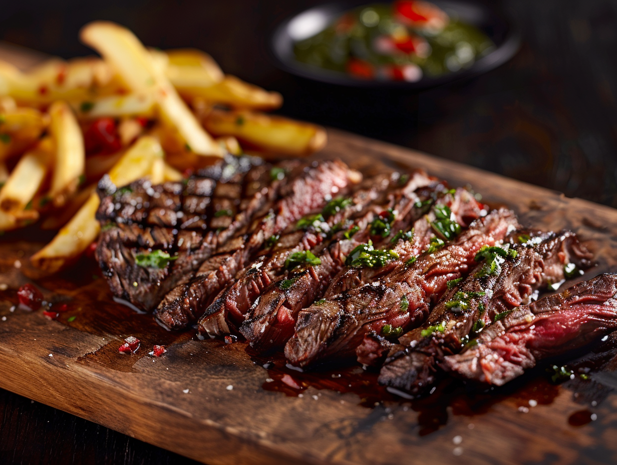 Entraña a la parrilla con chimichurri